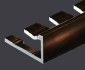 Гибкий L-профиль алюминиевый 10 мм PV05-11 коричневый блестящий 2,7 м