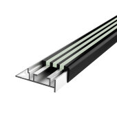 Порог противоскользящий алюминиевый MP52 с резиновой вставкой Черно-серый 2,7 м Порог противоскользящий алюминиевый MP52 с резиновой вставкой Черно-серый 2,7 м