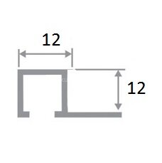 Заказать П-профиль алюминий 12 мм Effector A 88.E01 серебро глянец 2,7 м 