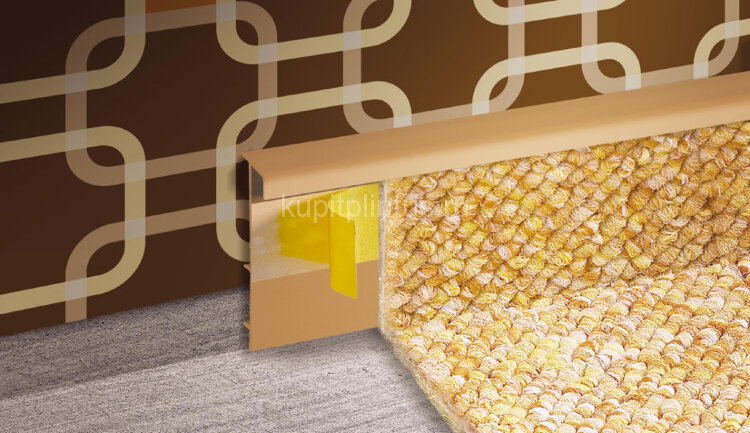 Заказать Плинтус ребристый для ковролина Cezar Dwo цвет 105 светло серый 2,5 м 