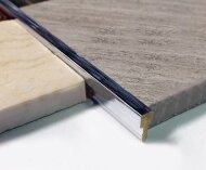 Профиль Т-образный (вставка) ЛПТ-05 латунный хром полированный 2,7 м