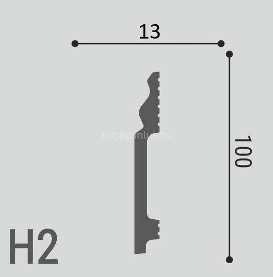 Заказать Напольный плинтус 100х13 мм Де-Багет XPS POLYMER Н 2 белый 2 м 
