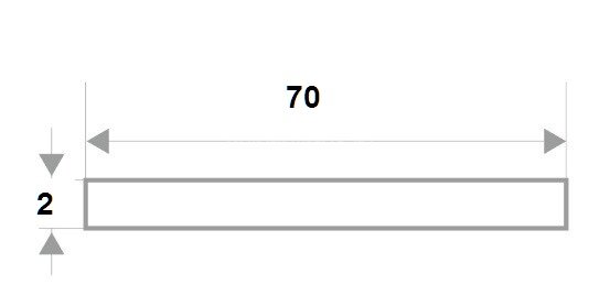 Заказать Алюминиевая полоса 2х70 мм 3 м 