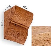 Консоль для балок 135х110х120 мм Уникс Классика К2 Орех