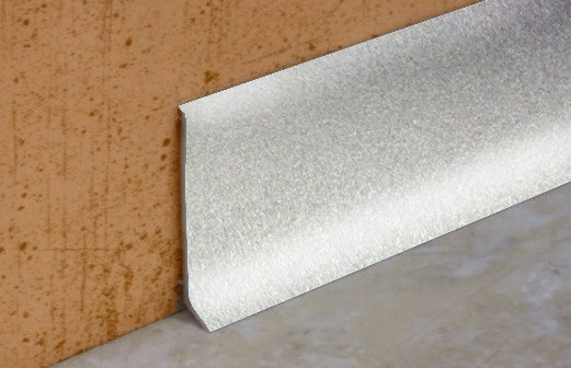 Заказать Плинтус напольный из алюминия 60х10 мм L60 без к/с 2,5 м (КР серебро люкс) 