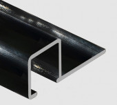 Алюминиевый профиль П-образный 10х10 мм Gunsen PV31-19 черный блестящий 2,7 м