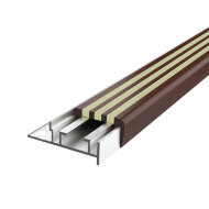 Порог противоскользящий алюминиевый MP52 с резиновой вставкой Коричнево-бежевый 2,7 м Порог противоскользящий алюминиевый MP52 с резиновой вставкой Коричнево-бежевый 2,7 м