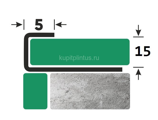 Заказать Стальной П-профиль окантовочный 15х5 мм FPL 15 GP золото полированное 2,7 м 