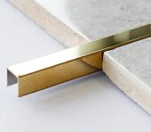 Алюминиевый П-профиль П-12х12 золото глянец 2,7 м