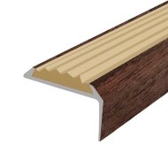 Порог угловой с бежевой резиновой вставкой Д01 КД Орех 2,7 м Порог угловой с бежевой резиновой вставкой Д01 КД Орех 2,7 м