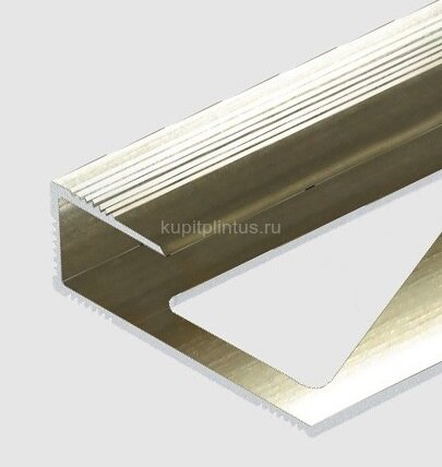 Заказать Алюминиевый профиль для ламината оконечный Panel "L" с рифлением 12 мм PV45-13 песок блестящий 2,7 м Заказать Алюминиевый профиль для ламината оконечный Panel "L" с рифлением 12 мм PV45-13 песок блестящий 2,7 м