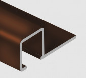 Алюминиевый профиль П-образный 10х10 мм Gunsen PV31-11 коричневый блестящий 2,7 м