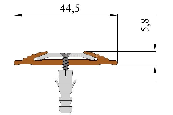 Заказать Профиль противоскользящий из термоэластопласта со вставкой из алюминия полоса NoSlipper 44,5х5,8 мм Алюминий-Красный 2,7 м Заказать Профиль противоскользящий из термоэластопласта со вставкой из алюминия полоса NoSlipper 44,5х5,8 мм Алюминий-Красный 2,7 м