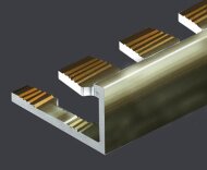 Гибкий L-профиль алюминиевый 10 мм PV05-17 титан блестящий 2,7 м