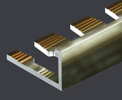 Заказать Гибкий L-профиль алюминиевый 10 мм PV05-17 титан блестящий 2,7 м 