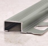 Профиль для ступеней с рифлением П-образный 20х12 мм PV52-02 серебро матовое 2,7 м