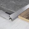 Стальной профиль закладной со скосом для плитки 10 мм FSF 10 S сатинированная сталь 2,7 м