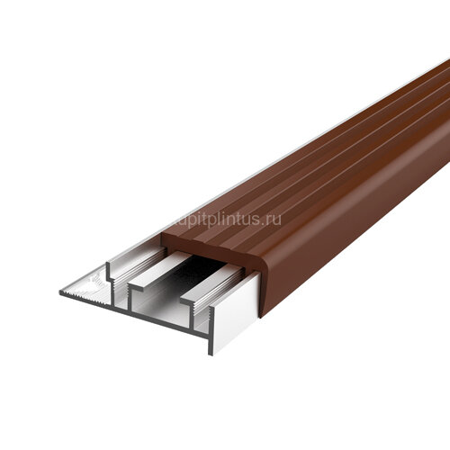 Заказать Порог противоскользящий алюминиевый MP52 с резиновой вставкой Коричневый 2,7 м 