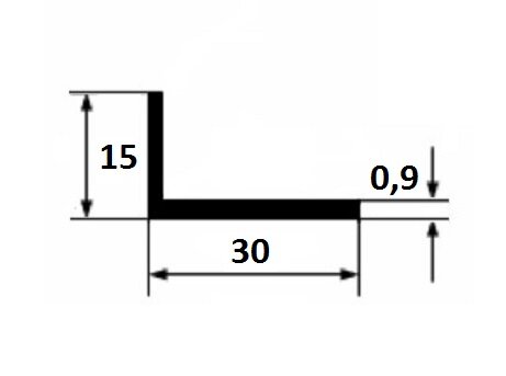 Заказать Алюминиевый уголок 15х30х0,9 мм 3 м 