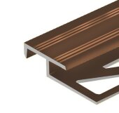 Профиль лестничный фигурный 20х12 мм алюминий PV58-07 бронза блестящая 2,7 м Профиль лестничный фигурный 20х12 мм алюминий PV58-07 бронза блестящая 2,7 м