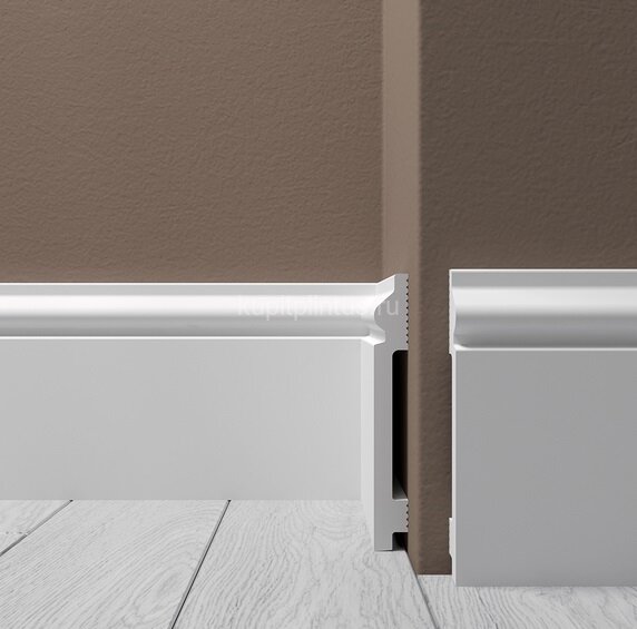 Заказать Напольный плинтус 120х15 мм Де-Багет XPS POLYMER Н 5 белый 2 м 