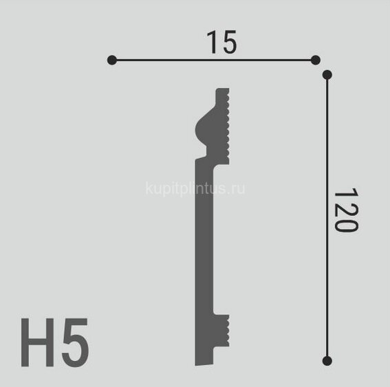 Заказать Напольный плинтус 120х15 мм Де-Багет XPS POLYMER Н 5 белый 2 м 