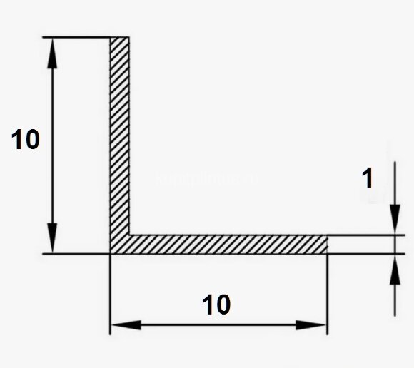 Заказать Алюминиевый уголок 10х10х1 мм 3 м 