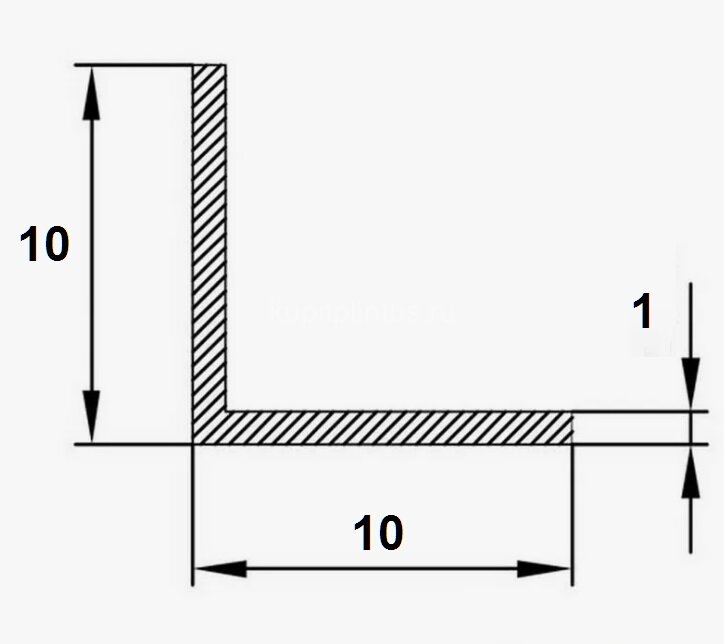 Заказать Алюминиевый уголок 10х10х1 мм 3 м Заказать Алюминиевый уголок 10х10х1 мм 3 м