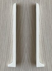 Металлическая фурнитура для плинтуса ПЛ-60 заглушки (пара кмп) белый муар Металлическая фурнитура для плинтуса ПЛ-60 заглушки (пара кмп) белый муар