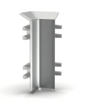 Уголок внутренний для напольного плинтуса 70 мм Мега-Трейд ДЛ-70ув серебро