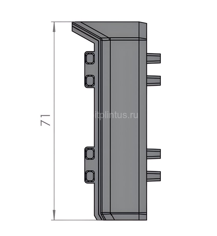 Заказать Уголок внутренний для напольного плинтуса 70 мм Мега-Трейд ДЛ-70ув серебро 