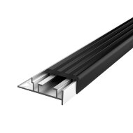 Порог противоскользящий алюминиевый MP52 с резиновой вставкой Черный 2,7 м