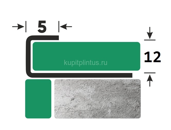 Заказать Стальной П-профиль окантовочный 12х5 мм FPL 12 S сатинированная сталь 2,7 м Заказать Стальной П-профиль окантовочный 12х5 мм FPL 12 S сатинированная сталь 2,7 м