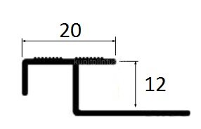 Заказать Профиль лестничный фигурный 20х12 мм алюминий PV58-09 шампань блестящая 2,7 м Заказать Профиль лестничный фигурный 20х12 мм алюминий PV58-09 шампань блестящая 2,7 м