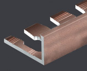 Гибкий L-профиль алюминиевый 10 мм PV05-14 розовый матовый 2,7 м