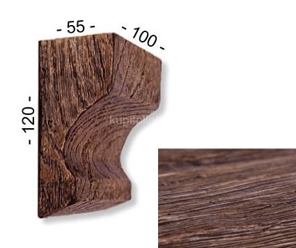 Заказать Консоль для декоративной балки 120х55х100 мм Уникс Славянский стиль КСС1 Дуб Заказать Консоль для декоративной балки 120х55х100 мм Уникс Славянский стиль КСС1 Дуб