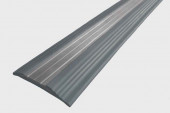Профиль противоскользящий из термоэластопласта со вставкой из алюминия полоса NoSlipper 44,5х5,8 мм Алюминий-Серый 2,7 м