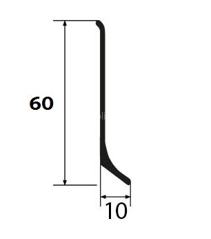 Заказать Напольный плинтус алюминиевый 60 мм ПТ-60 сырой алюминий 3 м 