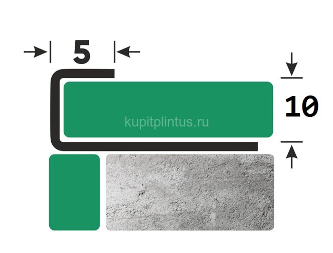 Заказать Стальной П-профиль окантовочный 10х5 мм FPL 10 GS золото сатинированное 2,7 м 