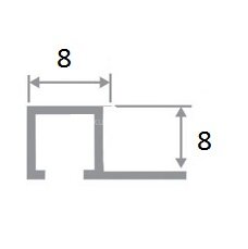 Заказать П-профиль алюминий 8 мм Effector A 86.01 серебро 2,7 м 