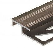 Профиль лестничный фигурный 20х12 мм алюминий PV58-06 бронза матовая 2,7 м