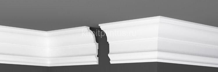 Заказать Потолочный плинтус 128х62 мм Де-Багет XPS П 27 128/62 белый 2 м 