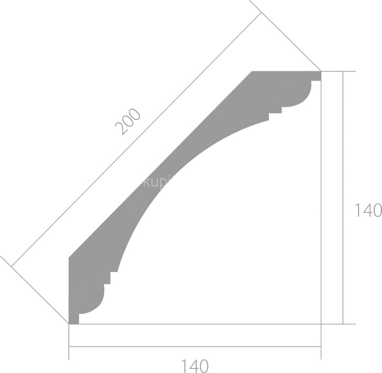 Заказать Карниз ЛДФ 140х140 мм Ultrawood CR 003 2,44 м 