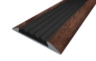 Порог противоскользящий с черной вставкой Д15 КД Орех (декорированный) 2,7 м