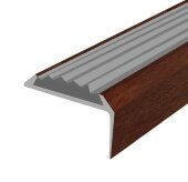 Порог угловой с серой резиновой вставкой Д01 КД Махагон 2,7 м Порог угловой с серой резиновой вставкой Д01 КД Махагон 2,7 м