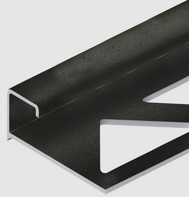 Заказать Алюминиевый профиль окантовочный П-образный 12 мм PV55-18 черный матовый 2,7 м 