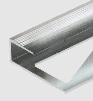 Алюминиевый профиль для ламината оконечный Panel "L" с рифлением 12 мм PV45-01 полированный 2,7 м Алюминиевый профиль для ламината оконечный Panel "L" с рифлением 12 мм PV45-01 полированный 2,7 м