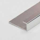Алюминиевый П-профиль для стекла ПО-166 серебро глянец 2,7 м