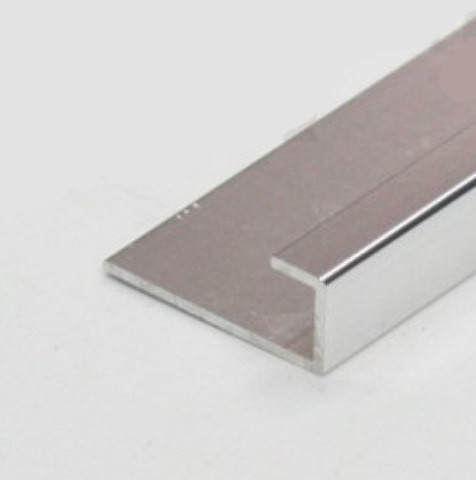 Заказать Алюминиевый П-профиль для стекла ПО-166 серебро глянец 2,7 м 