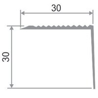 Заказать Порог угловой алюминиевый ПО-30х30 серебро матовое 2,7 м Заказать Порог угловой алюминиевый ПО-30х30 серебро матовое 2,7 м